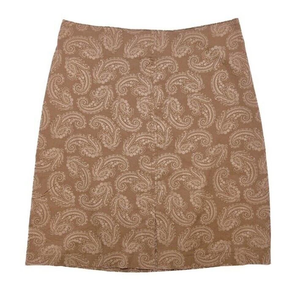 Cherokee Vintage Paisley Mini Skirt High Rise Tan Cream Women's 6 Boho Hippie